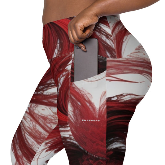 SR Crimson Cream Leggings with pockets